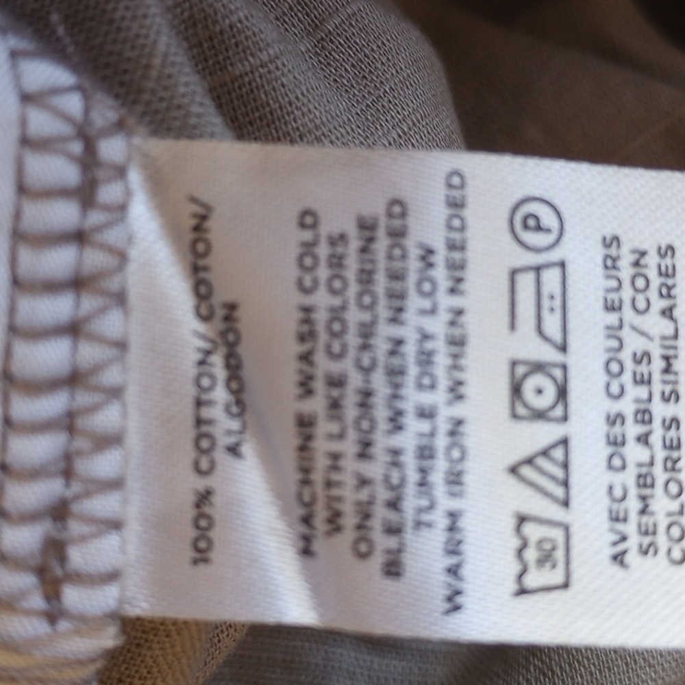 Loft 100% Cotton Linen-Weave Skirt XS Light Khaki  - 50off3 - Picture 4 of 6